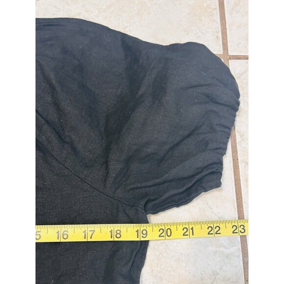 J. Crew Women Size 8 V-Back Linen Button Up Blouse Boho Timeless Closet Staple - Picture 11 of 14